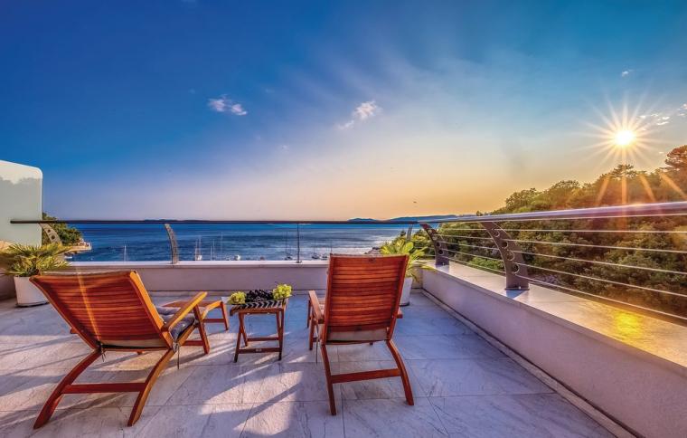 Ausblick von der Terrasse im Ferienhaus in Kroatien