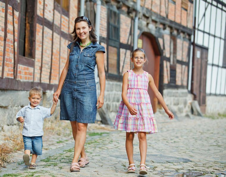 Familie auf Urlaub